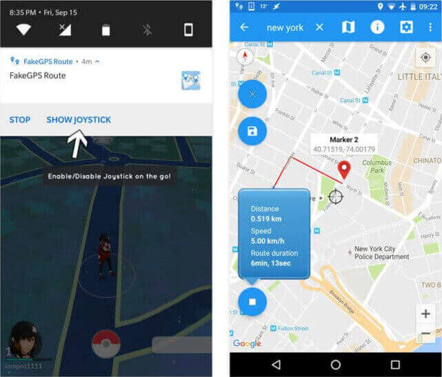 ポケモンGoに戻って、あなたのキャラクターは新しい場所へ走り始める。