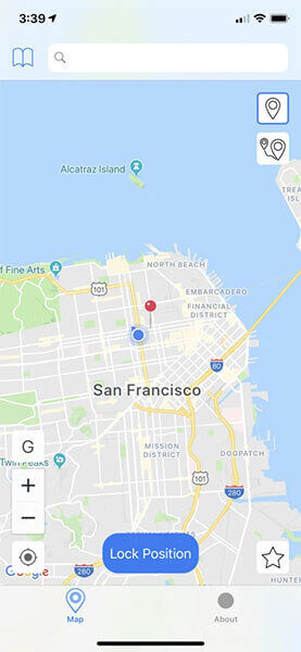 GPSを特定の場所にロックする